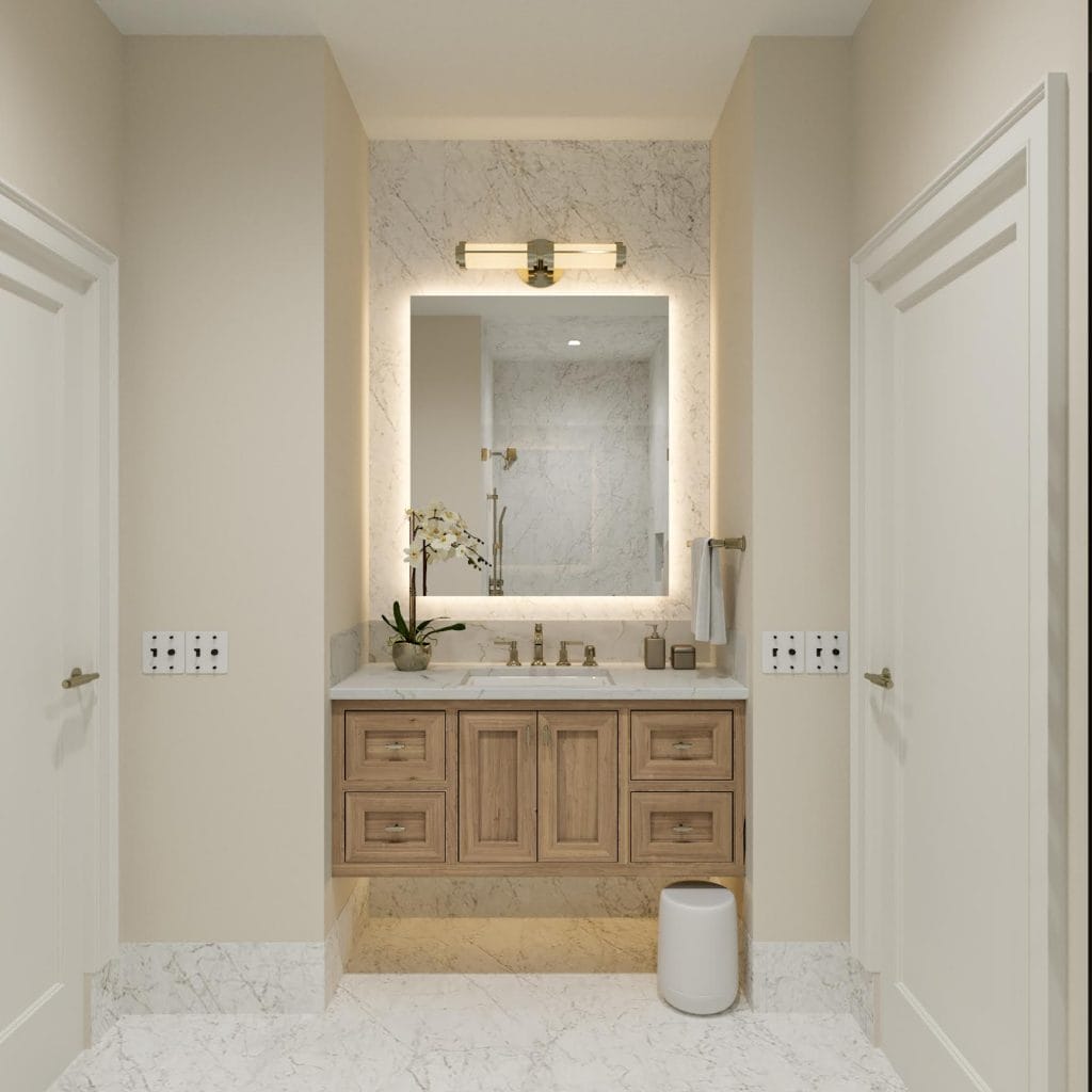 Guest bathroom design by Decorilla