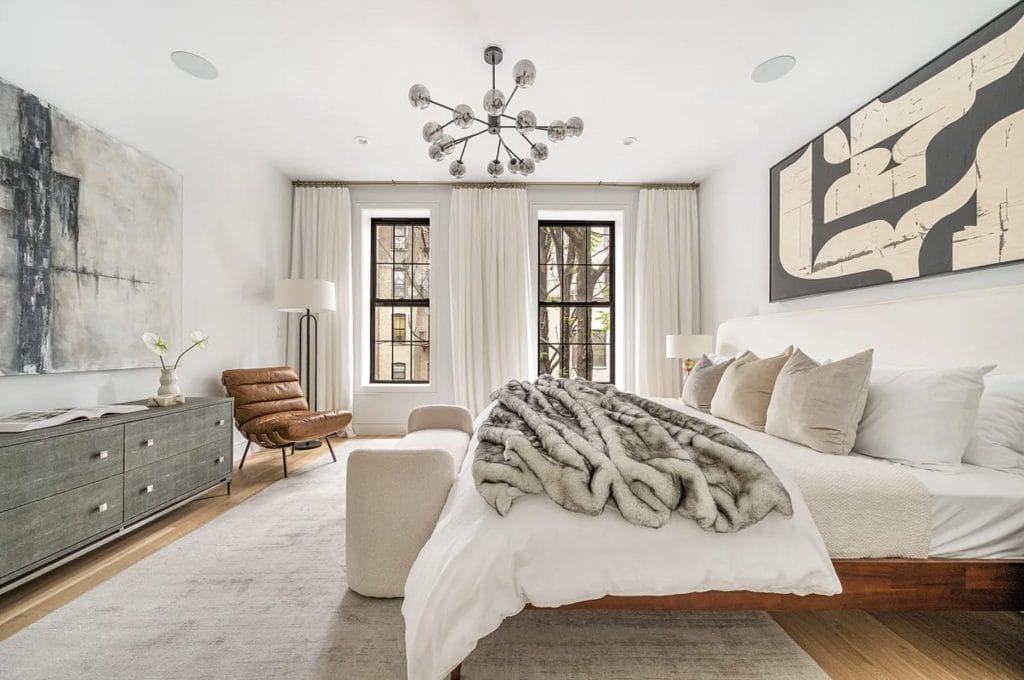 High end bedroom interior design by Decorilla designer, Leanna S.