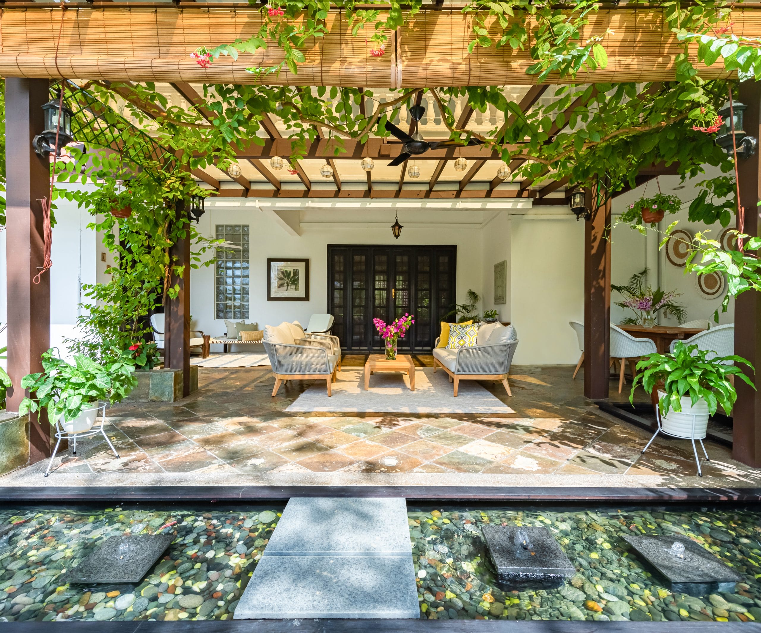 Lush patio inspiration and design by Decorilla designer Nazli U