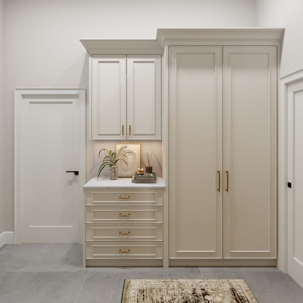 Mudroom and utility rooms design by Decorilla