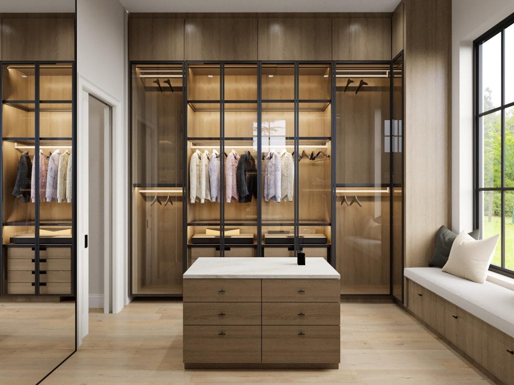 Primary closet interior by Decorilla