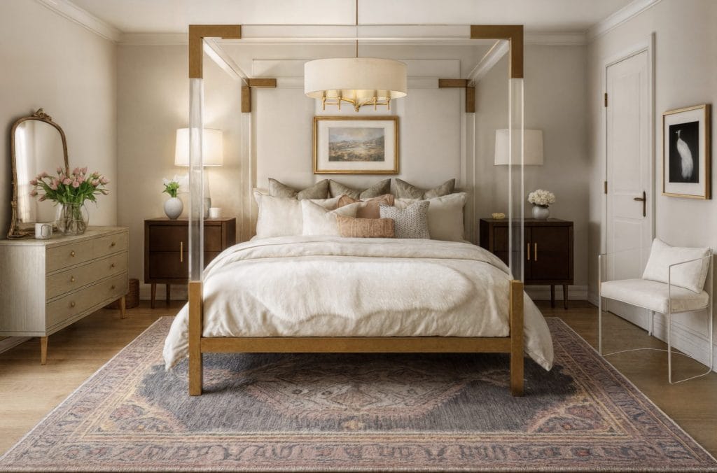 Transitional bedroom by Decorilla contemporary designer, Stacy D.