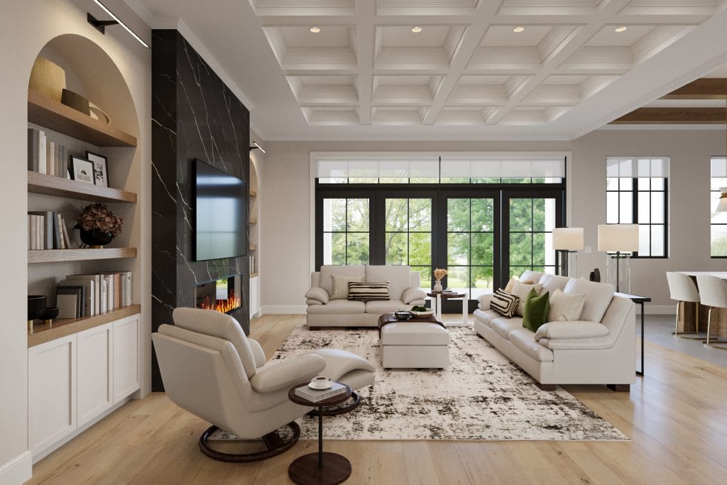 Transitional interior design ideas for open floor plan by Decorilla