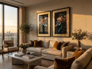 Oliver Gal art featured in a contemporary living room