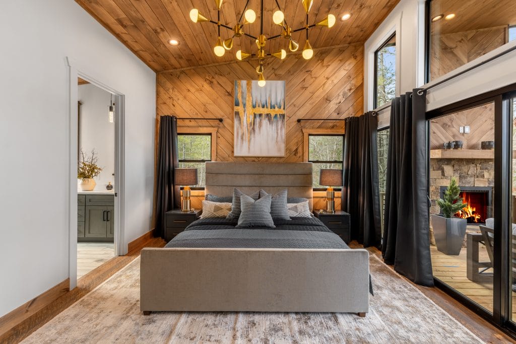 Transitional bedroom by DECORILLA designer Jason D.