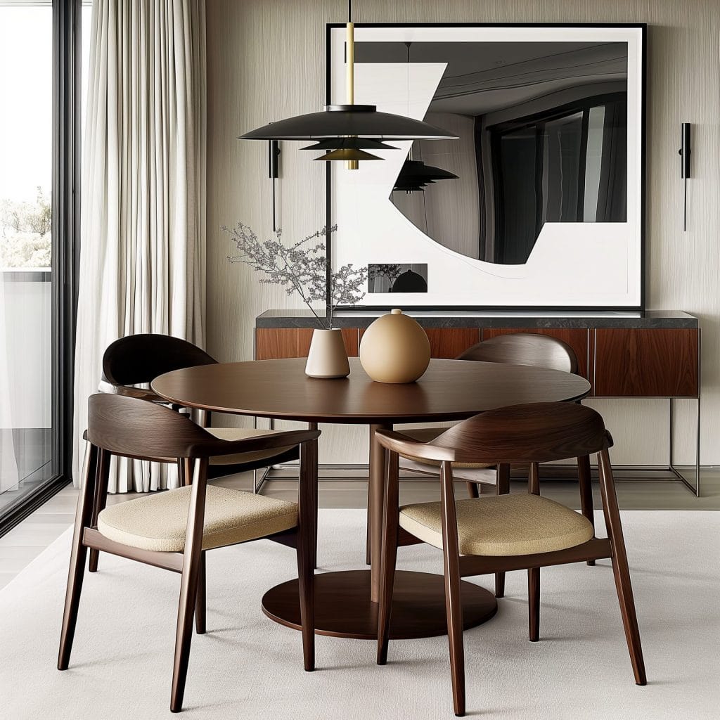 Contemporary Japandi dining room by Decorilla