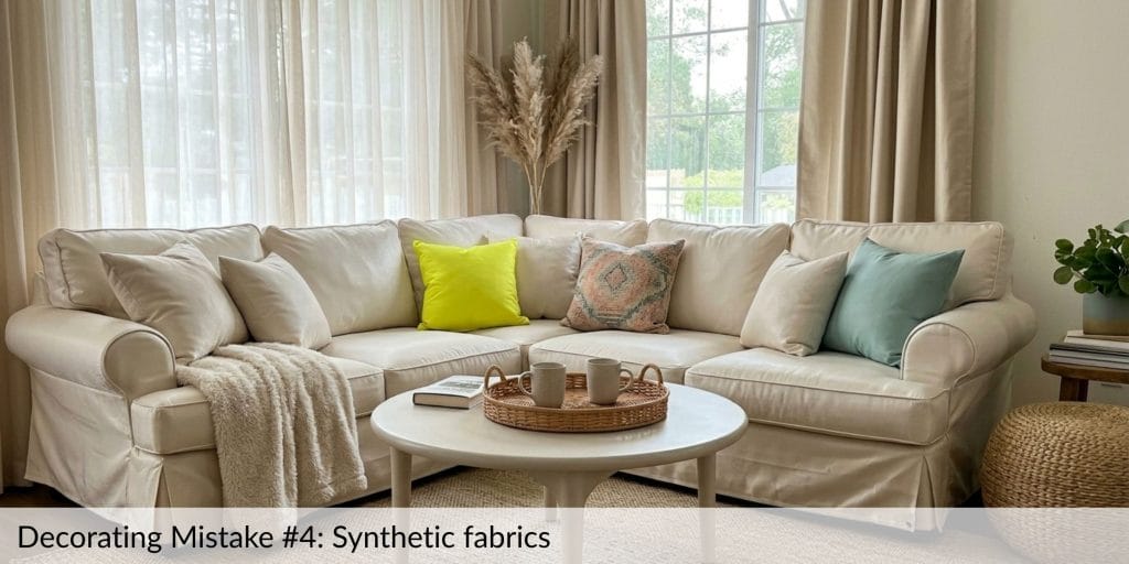 Decorating Mistake #4: Synthetic fabrics