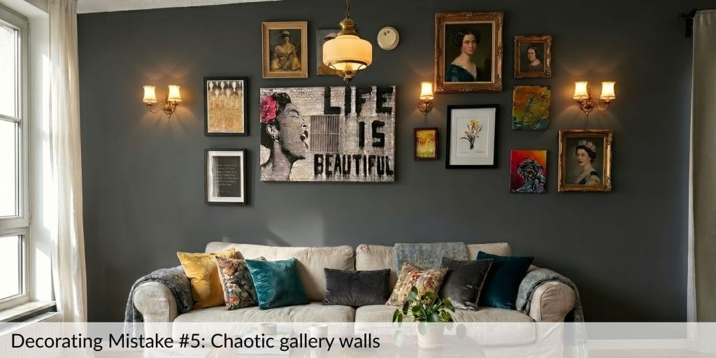 Decorating Mistake #5: Chaotic gallery walls