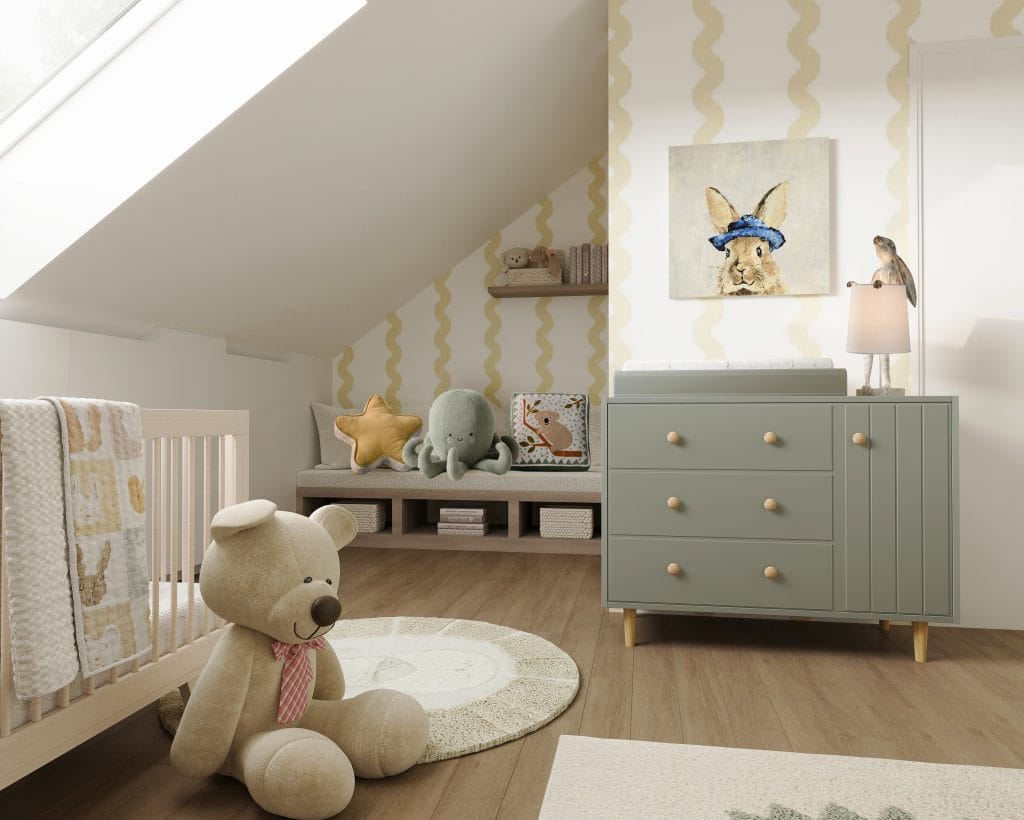 Gender-neutral nursery design by Decorilla
