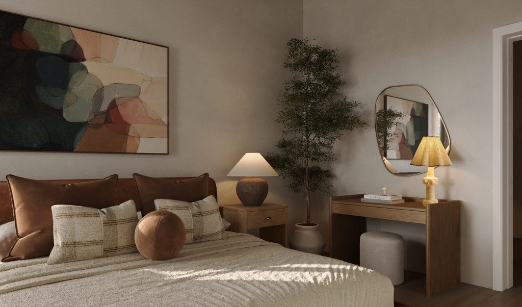 Modern organic bedroom makeover by Decorilla