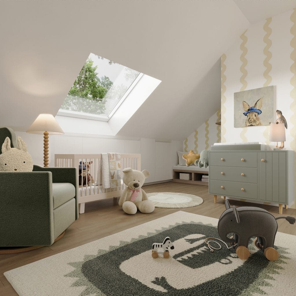 Multifunctional nursery design by Decorilla