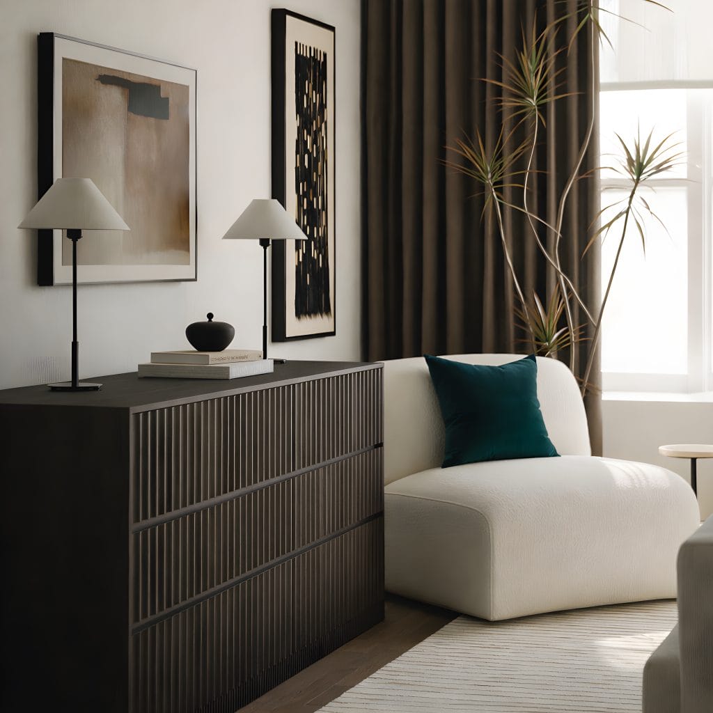 Tranquil corner in a master retreat by Decorilla