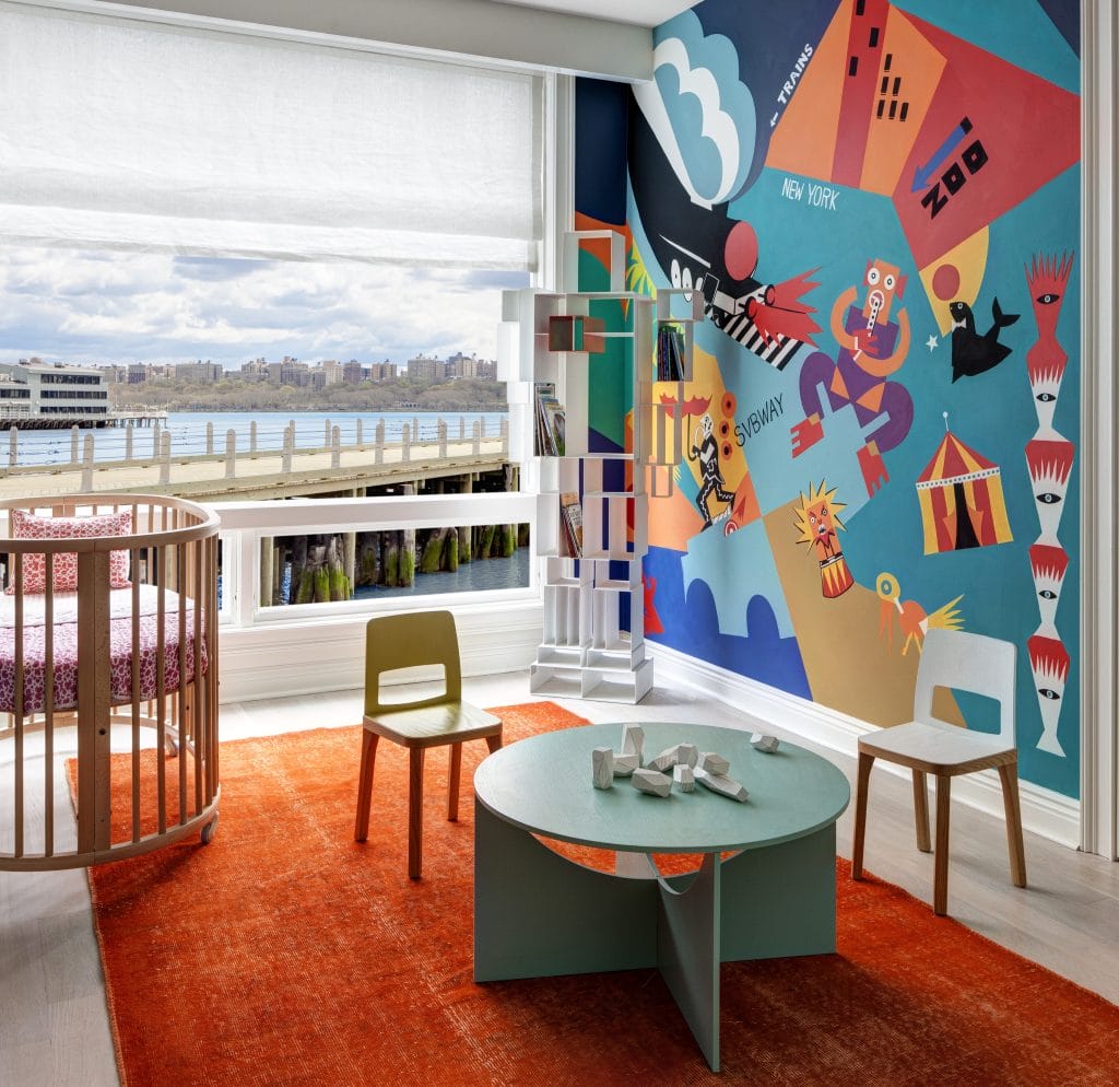 Bold mural in a kids room by Decorilla designer, Catherine W.