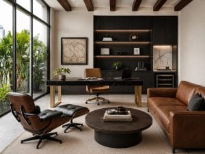 Masculine modern home office by Decorilla