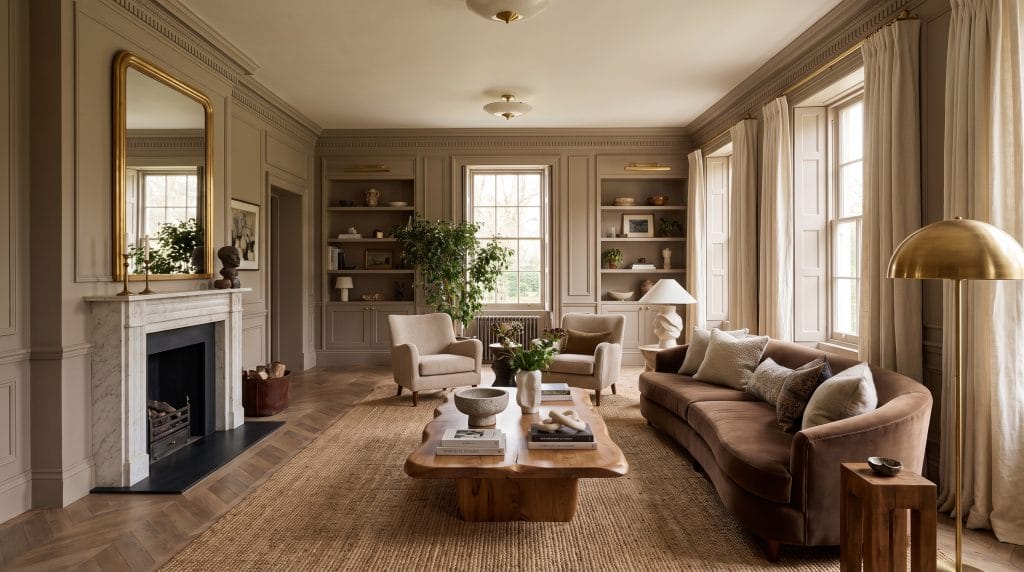 Nice living room colors for organic style by Decorilla