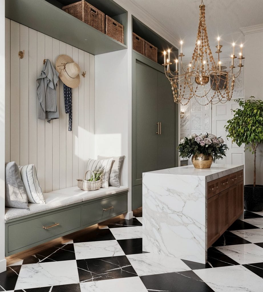 Traditional glam mudroom designer by Decorilla designer, Aida A.