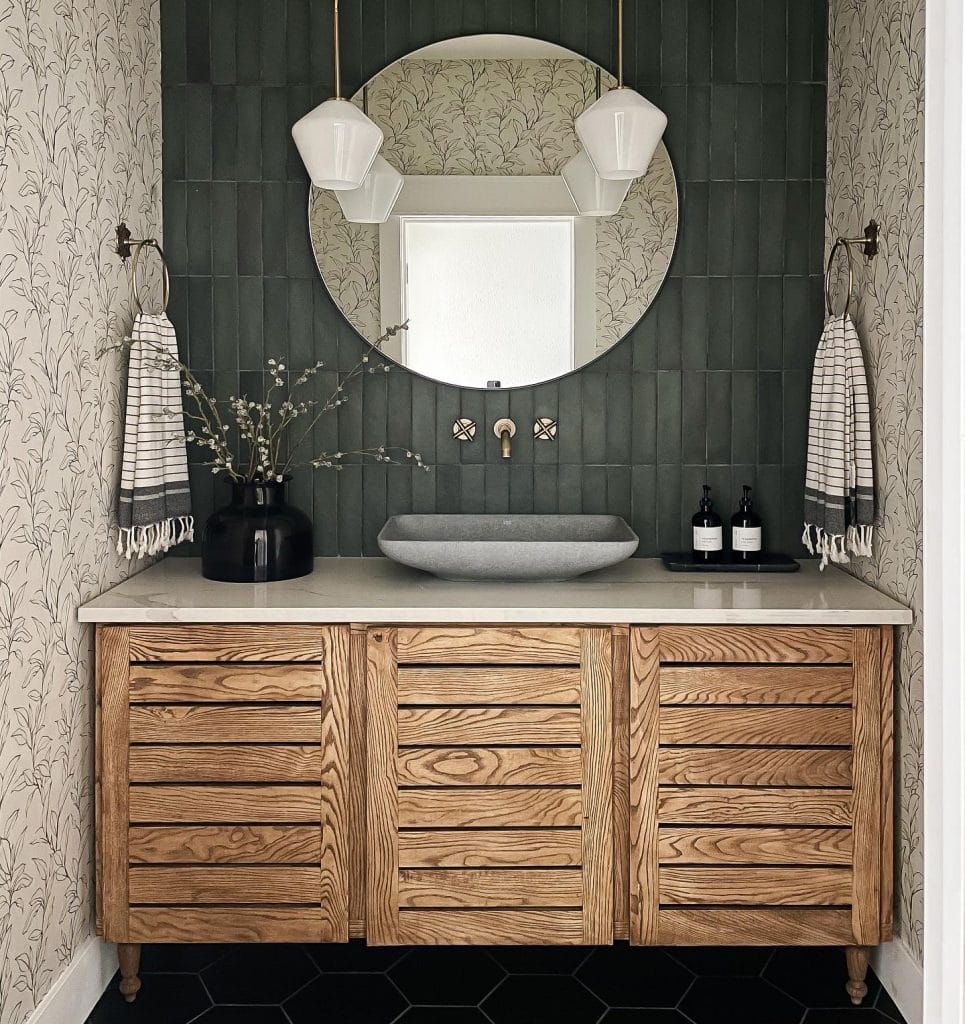 2027 bathroom material trends in an interior by Decorilla designer, Irina M.