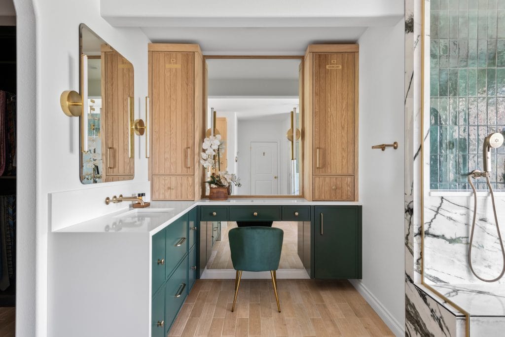 Custom vanity and bathroom design trends 2027 in a bathroom by Decorilla designer, Danielle E.