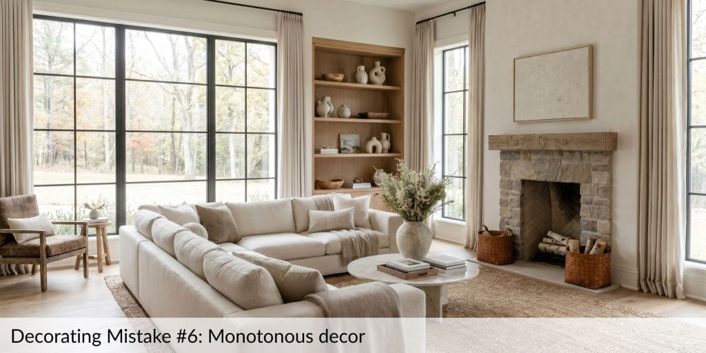 Decorating Mistake #6: Monotonous decor