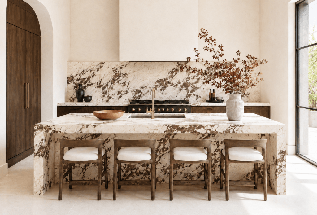 Marble as a dominant element in a trendy kitchen design for 2027 by Decorilla