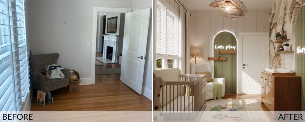 Nursery before and after design by Decorilla
