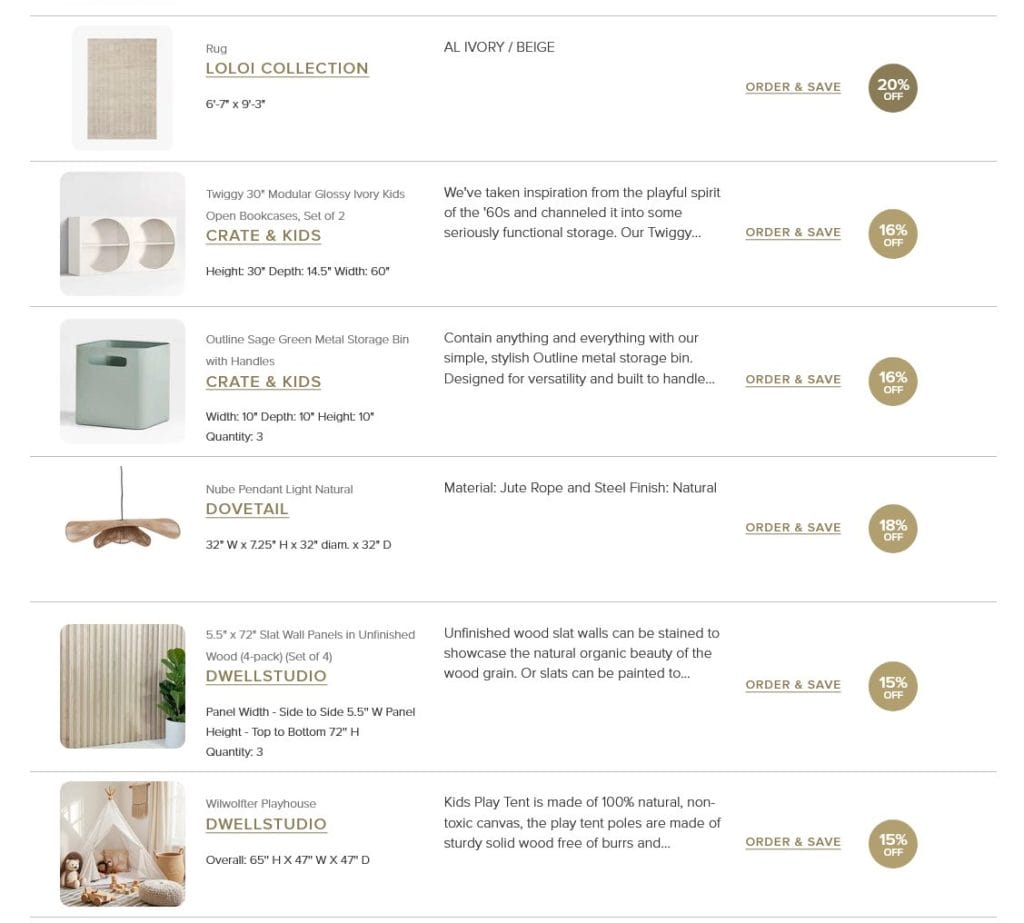 Shopping list by Decorilla