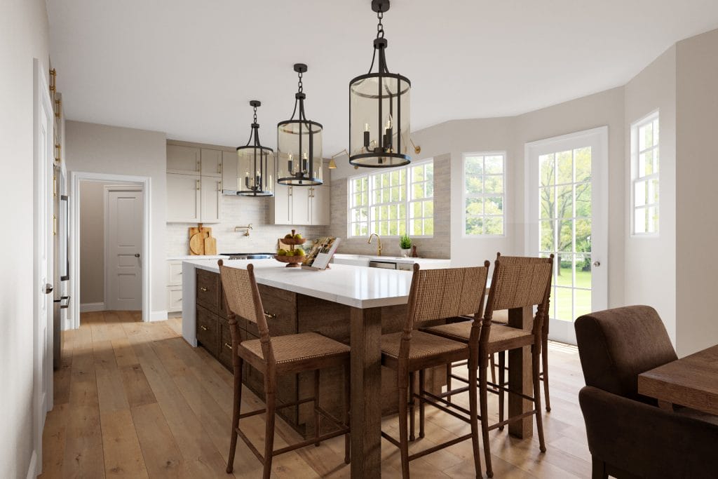 Closed kitchen design by Decorilla