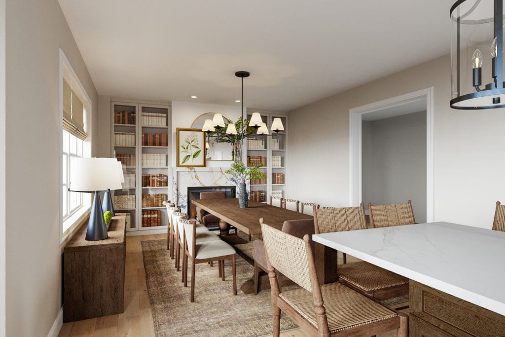 Closed kitchen ideas with a dining room, designed by Decorilla
