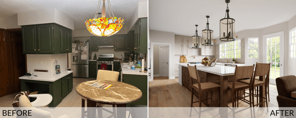 Closed kitchens before and after design by Decorilla