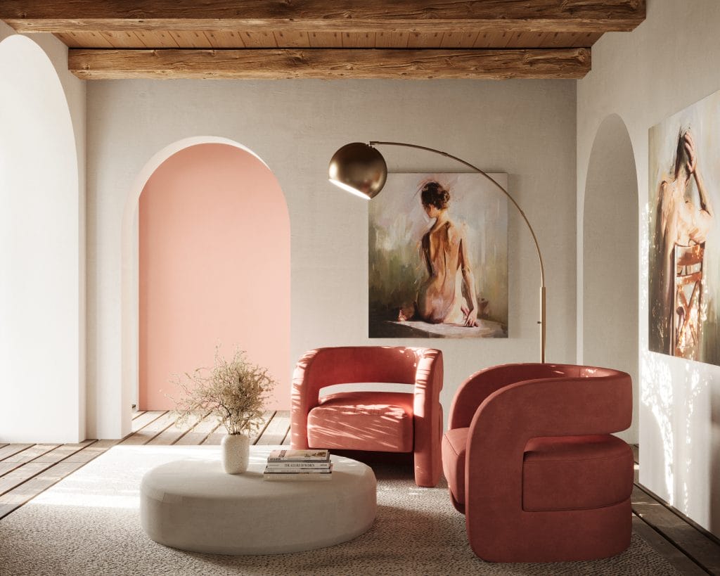 Colorful modern organic corner by Decorilla designer, Hanna S.