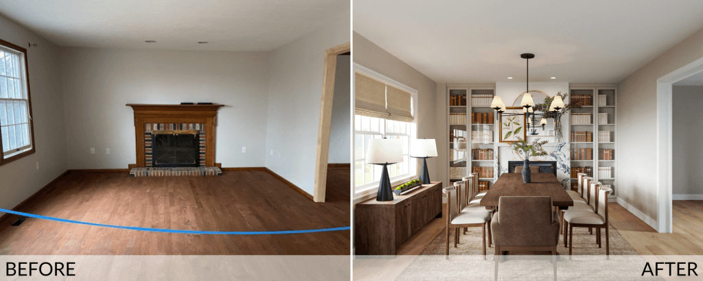Dining room before and after design by Decorilla