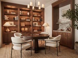 Game room interior with a dedicated game table, by Decorilla
