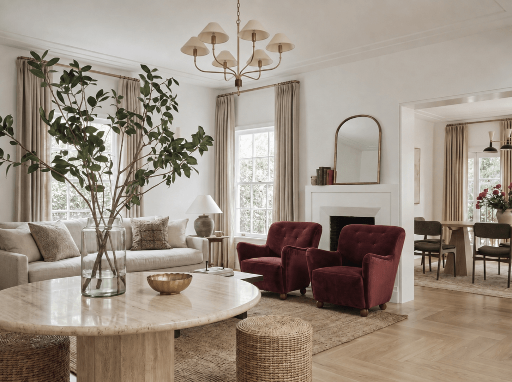 Interior design trends 2027 in a living room by Decorilla