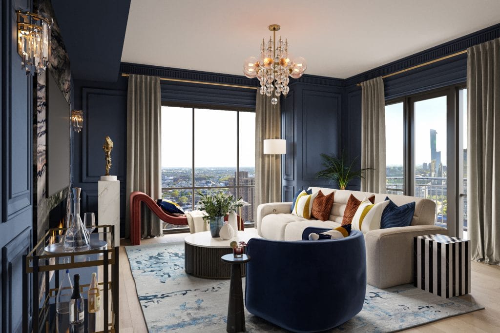 Art Deco condo interior design by Decorilla
