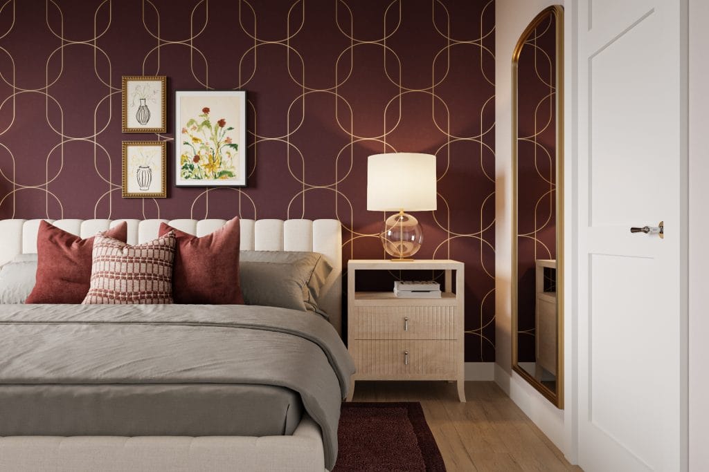 Gatsby bedroom interior design by Decorilla