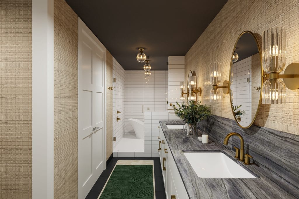 Great Gatsby interior design in a bathroom by Decorilla