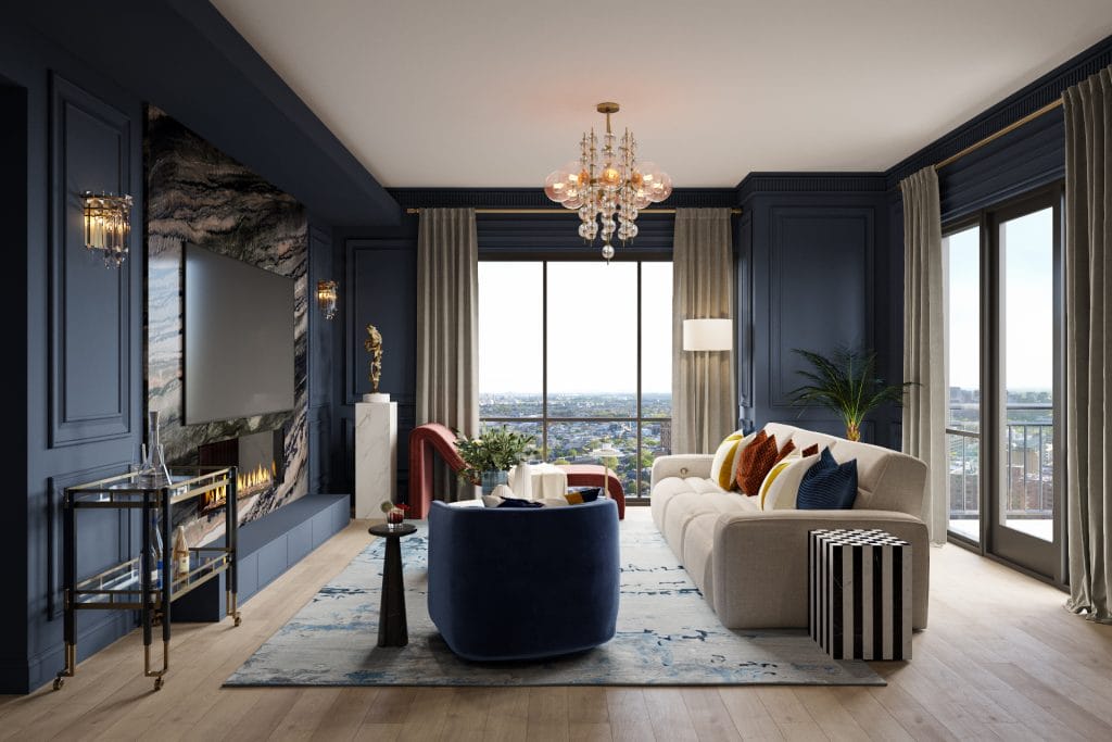 Great Gatsby living room interior design