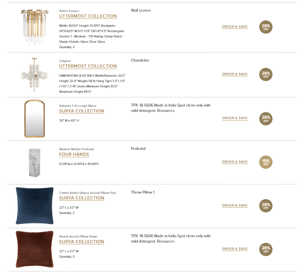 Shopping list by Decorilla